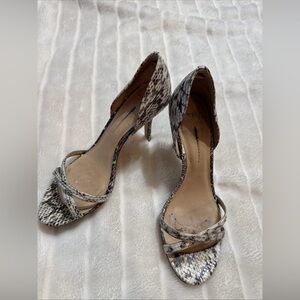 Aerin Snakeskin Print Leather Heels Size 7